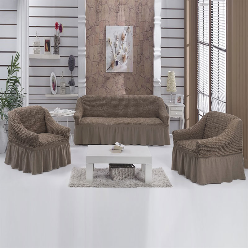 DEWERI - Комплект натяжных чехлов на диван и 2 кресла - «Как быстро инедорого обновить диван!»