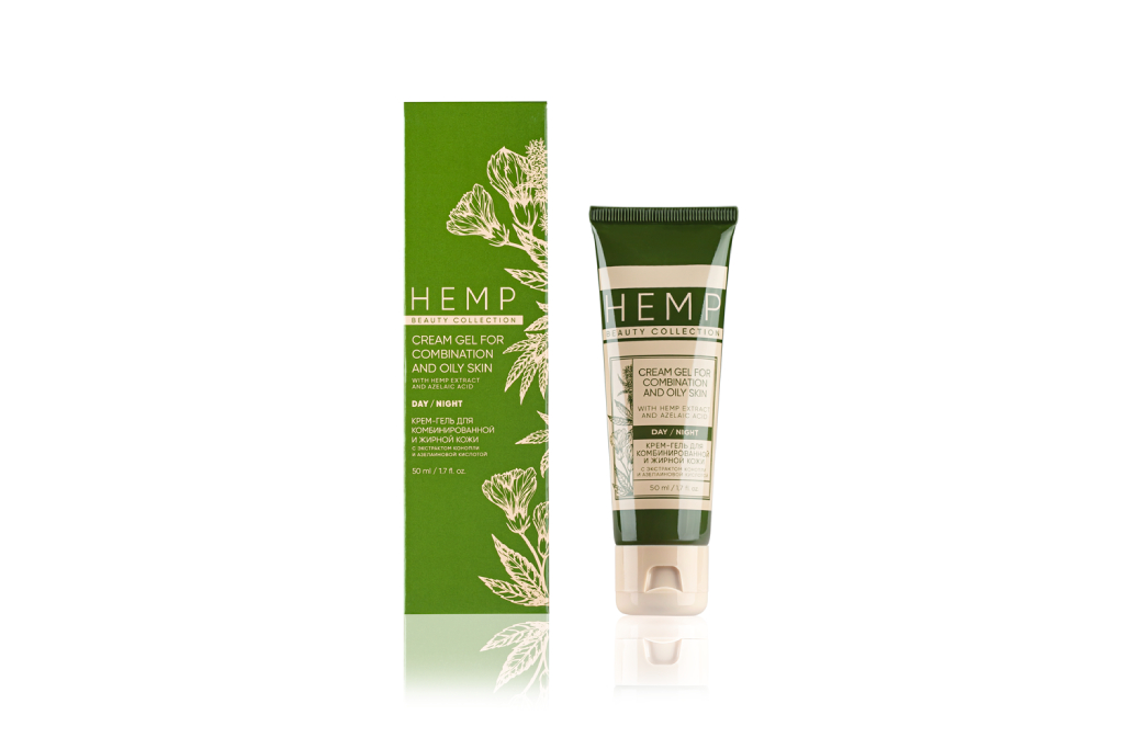 Крем-гель для лица Green Way HEMP Beauty Collection для комбинированной и жирной кожи с экстрактом конопли и азелаиновой кислотой фото