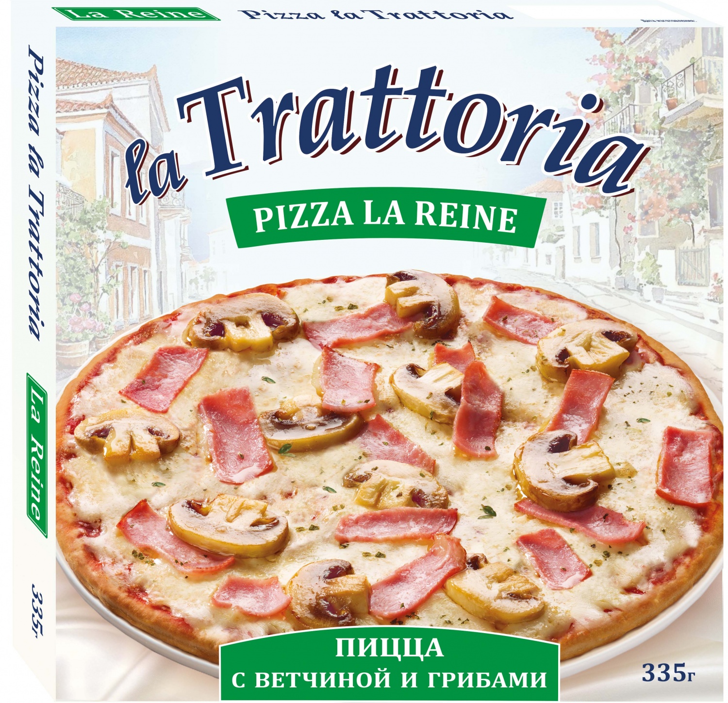 Пицца La Trattoria с ветчиной и грибами фото