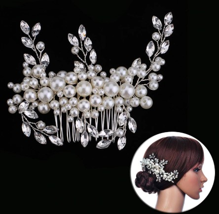 bridal hair accessories pearl and crystal