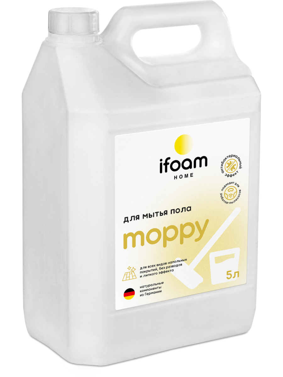 Средство для мытья полов IFoam Home Moppy - «Средство, с которым мытьё полов  проходит на раз-два! Быстро справляется с загрязнениями, без разводов и  липкости. Результат на тёмном ламинате. » | отзывы