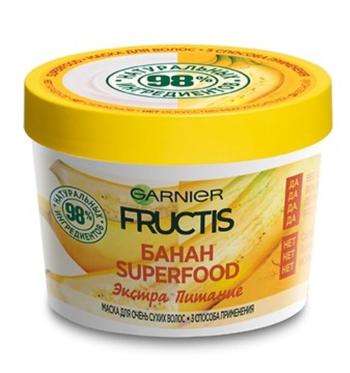Маска для волос Garnier Fructis Hair Mask Superfood "Банан" Экстрапитательная фото