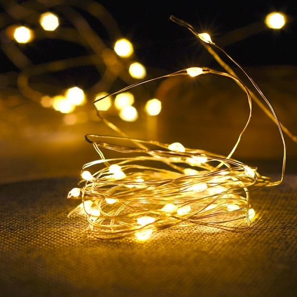 Battery Powered Fairy Light Holiday Decor Led Copper Wire Mini Chain Christmas 