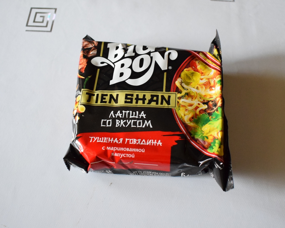 Лапша быстрого приготовления Big Bon Tien Shan Со вкусом "Тушёная ...