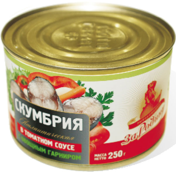 Консервы скумбрия с овощным гарниром