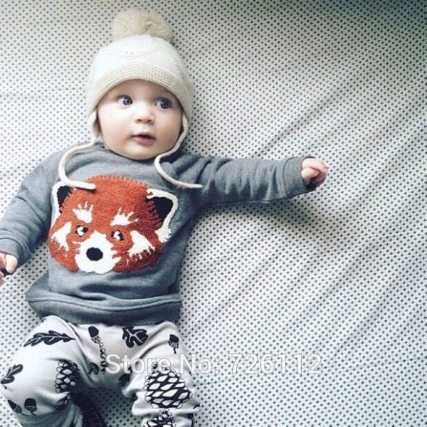 AliExpress 2016 Autumn baby boy clothes baby clothing set Fashion cotton long sleeved Cartoon T shirt pants Newborn baby girl clothing set