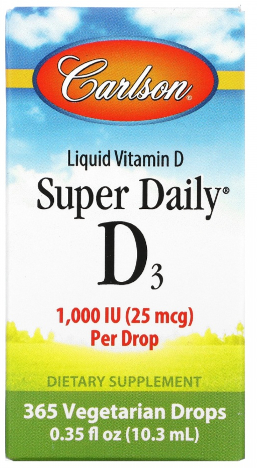 Витамины Carlson Labs Super Daily D3, 1000 МЕ, 10,3 мл | отзывы