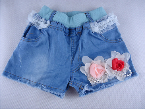 AliExpress HOT SELLING 2013 Summer Cute Flower Children Short Girls Shorts Jeans Baby Girl Demin Short Pant