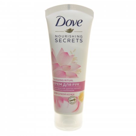 Крем для рук Dove Nourishing Secrets с экстрактом цветка лотоса и рисовым молочком для сухой кожи фото