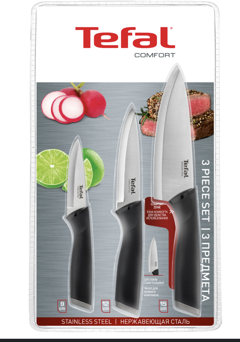 Набор кухонных ножей tefal comfort knives k221sa14