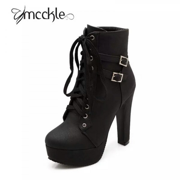 thick high heel ankle boots