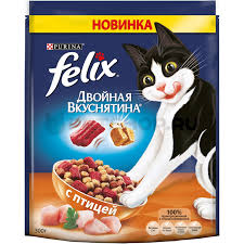 Корм для кошек FELIX сухой  "Двойная вкуснятина" с птицей фото