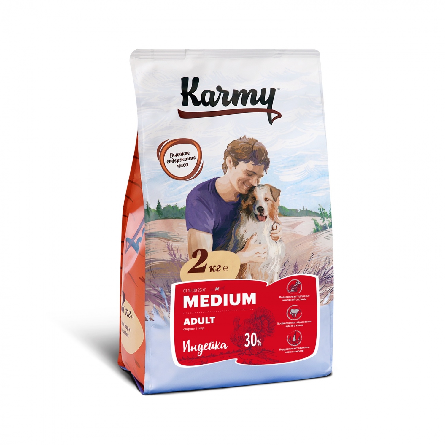 Корм для собак Karmy Medium Adult Индейка - «Вкусный корм для ваших собак.  Что изменилось за полгода?» | отзывы