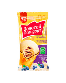 Мороженое Инмарко "Золотой стандарт" пломбир  с черникой. фото