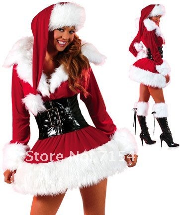 Маскарадные костюмы AliExpress 2013 Hot Selling Free Shipping Holiday Romper Lingerie Costume Sexy Christmas Costumes фото