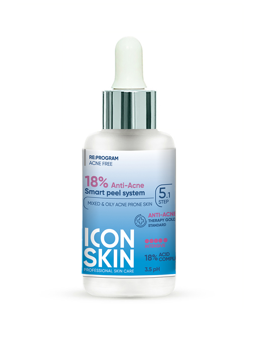 Пилинг для лица ICON SKIN Интенсивный с 18% комплексом кислот. Для проблемной и жирной кожи фото