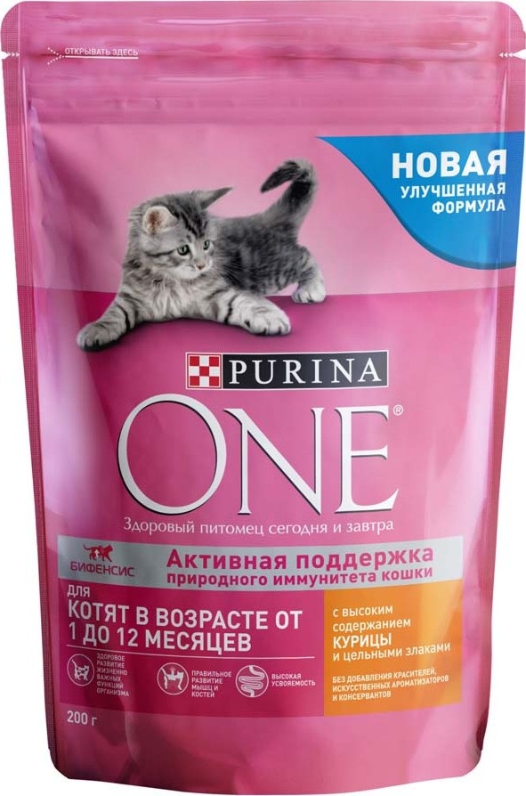 Корм для кошек PURINA ONE JUNIOR с курицей для котят 1-12 месяцев | отзывы