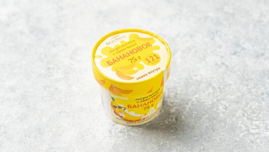 Мороженое ВкусВилл / Избёнка сливочное банановое фото