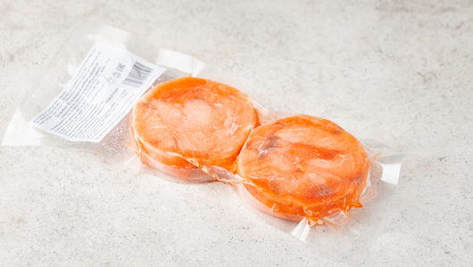 Полуфабрикаты кулинарные рыбные мороженные ВкусВилл / Избёнка медальоны из лосося атлантического (семги) фото