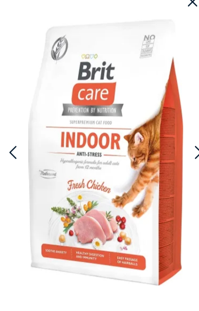 Сухой Корм Brit Care Cat GF Indoor Anti Stress Для Кошек Живущих В