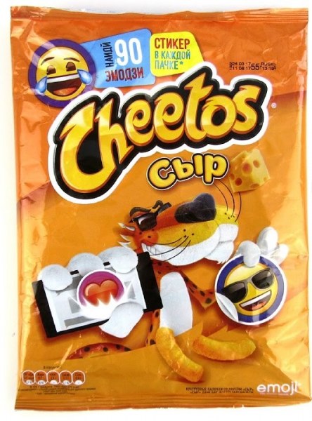 Кукурузные палочки Cheetos emoji (эмодзи). 