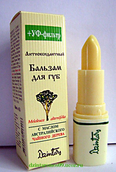 Бальзам для губ Дзинтарс Антиоксидантный с маслом австралийского чайного дерева и УФ-фильтром  фото