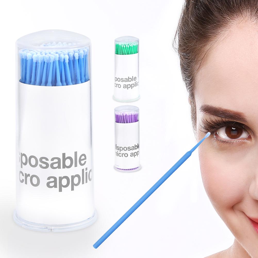 Одноразовые палочки микробраши Joom 3 Types 100 Pcs / x Box Micro Disposable Extension Mascara Brush Eyelash Glue Cleaning Stick фото