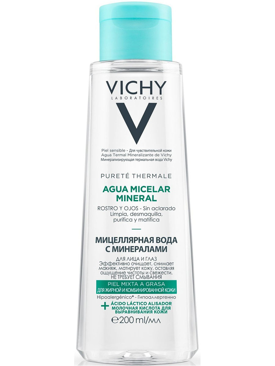 Мицеллярная вода Vichy Purete Thermale Agua Micelar Mineral с минералами для жирной и комбинированной кожи фото