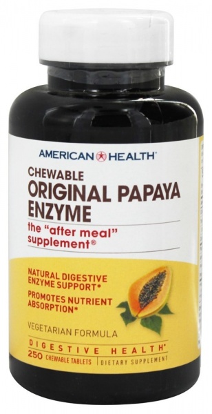 БАД к пище American Health  Original Papaya Enzyme Chewable Tablets, 250 tablets фото